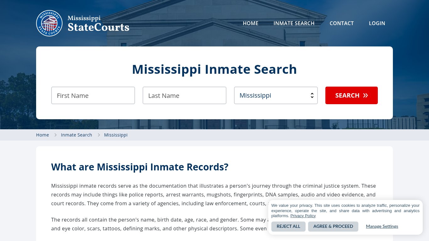 Mississippi Inmate Search, Prison and Jail Information - StateCourts